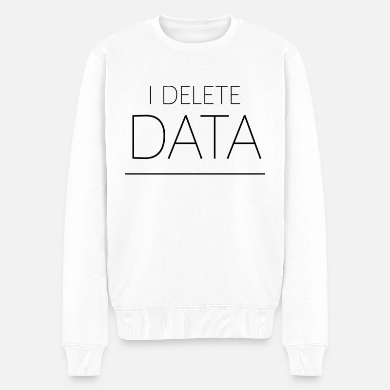 I Delete Data 4 - Männer Premium Bio Pullover - Weiß