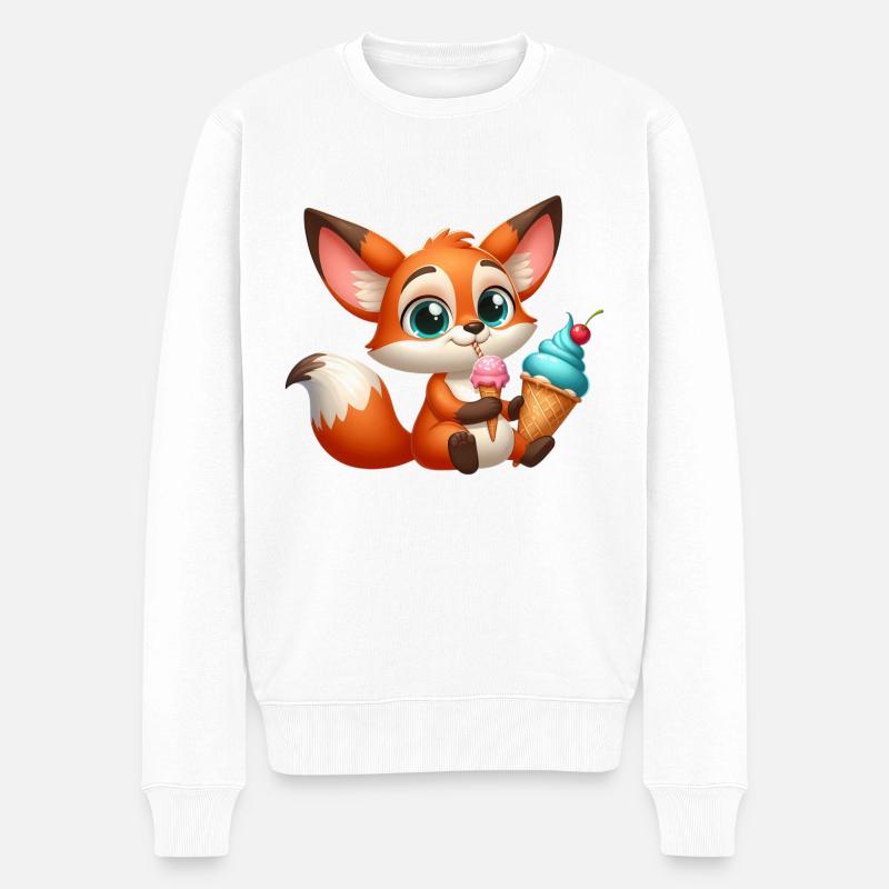 FOX 5 - Männer Premium Bio Pullover - Weiß