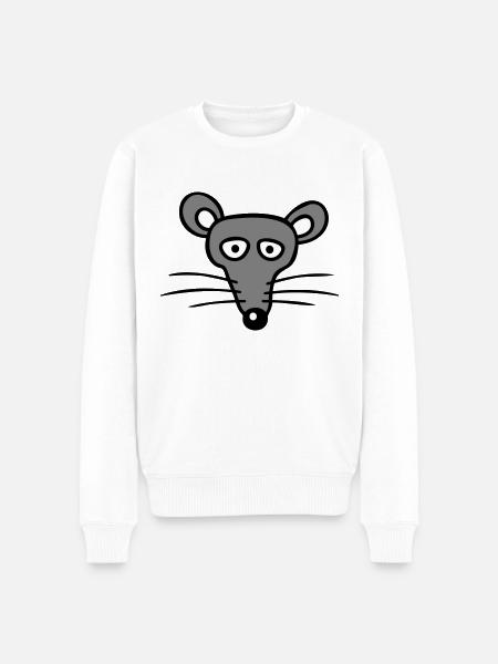 Mus Mus Sød Lille Rotte Gnaver Venlig - Økologisk premium-sweatshirt til mænd - hvid