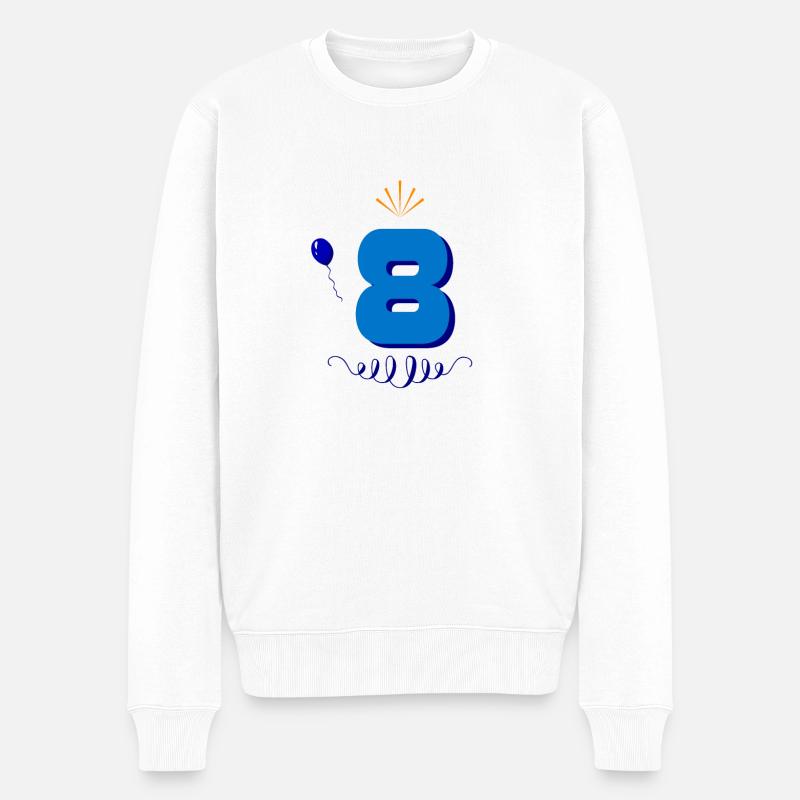 8. Geburtstag Junge - Männer Premium Bio Pullover - Weiß