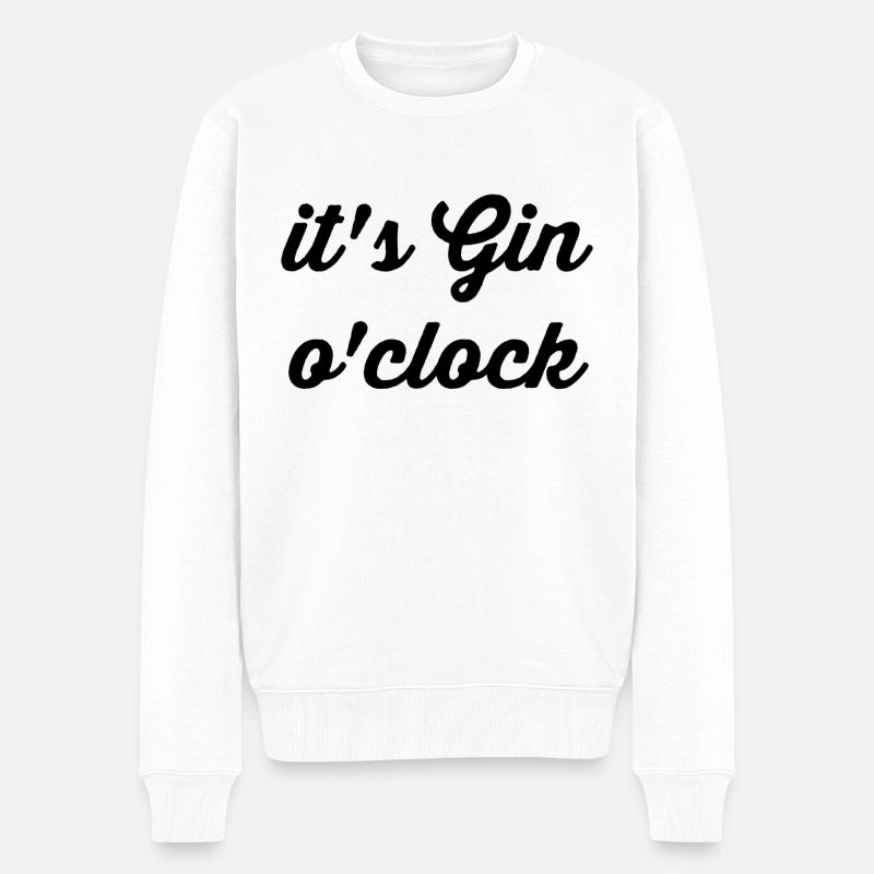 it's Gin o'clock Alkohol - Männer Premium Bio Pullover - Weiß