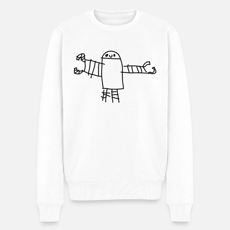 robot oskar - Pull Premium bio Homme - blanc