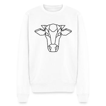 Kuh geometric - Männer Premium Bio Pullover - Weiß - Vorne - Thijin (182cm)