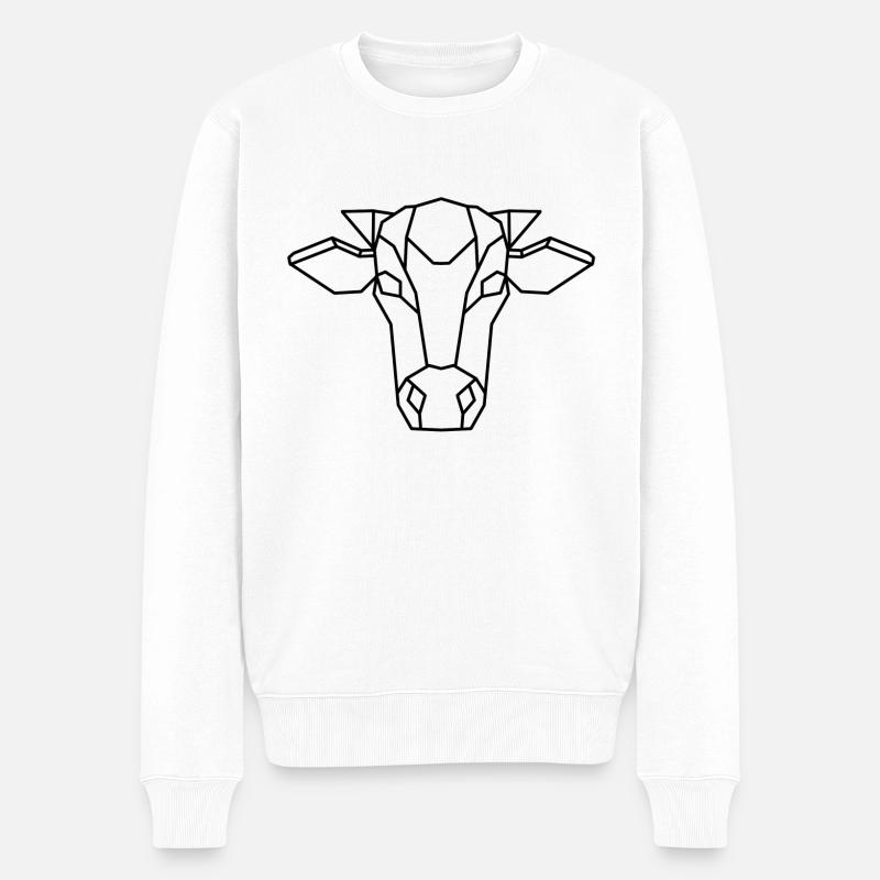 Vache géométrique - Pull Premium bio Homme - blanc