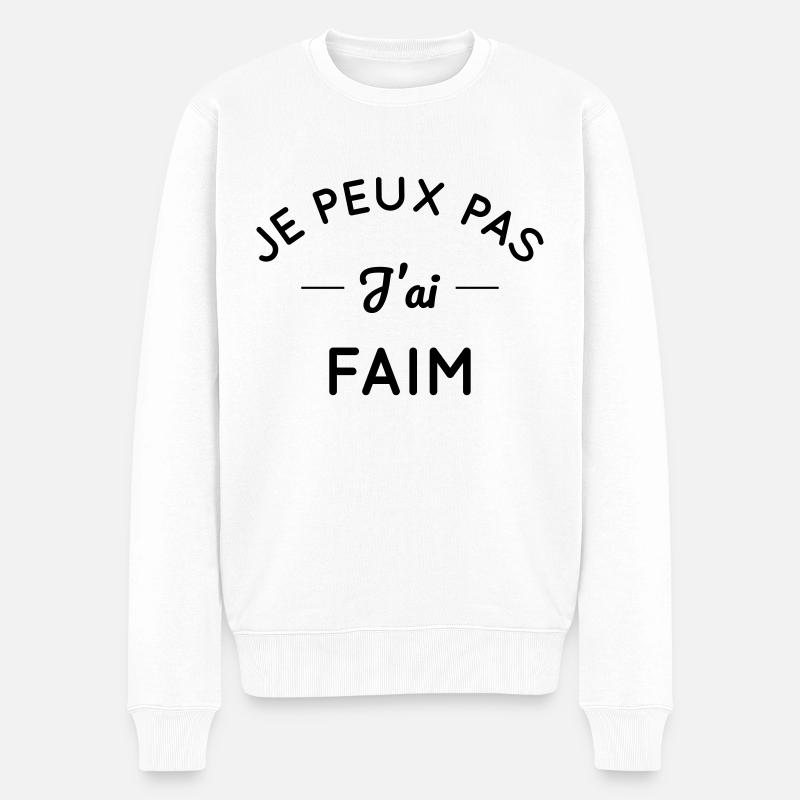 Je peux pas j'ai faim - Pull Premium bio Homme - blanc