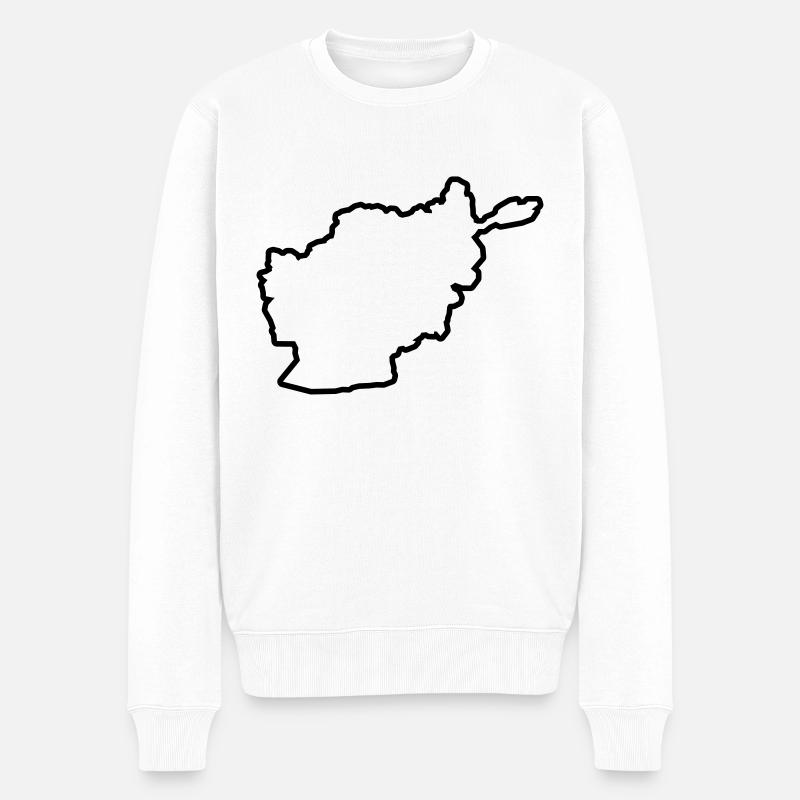 afghanistan silhouette pays outline - Pull Premium bio Homme - blanc