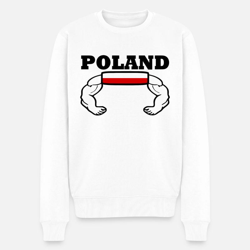 Polen - Männer Premium Bio Pullover - Weiß