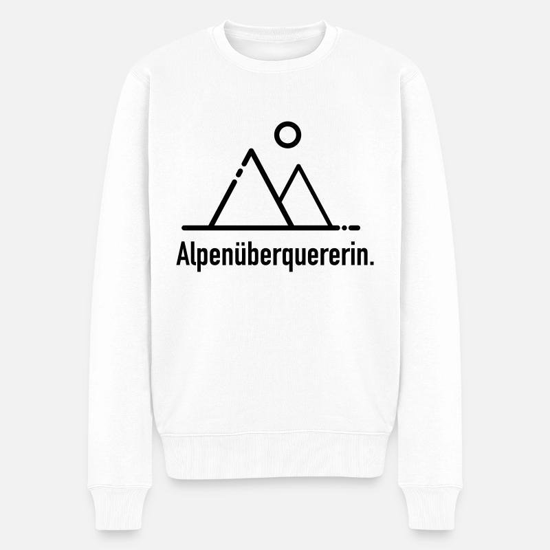 Alpenüberquererin - Männer Premium Bio Pullover - Weiß