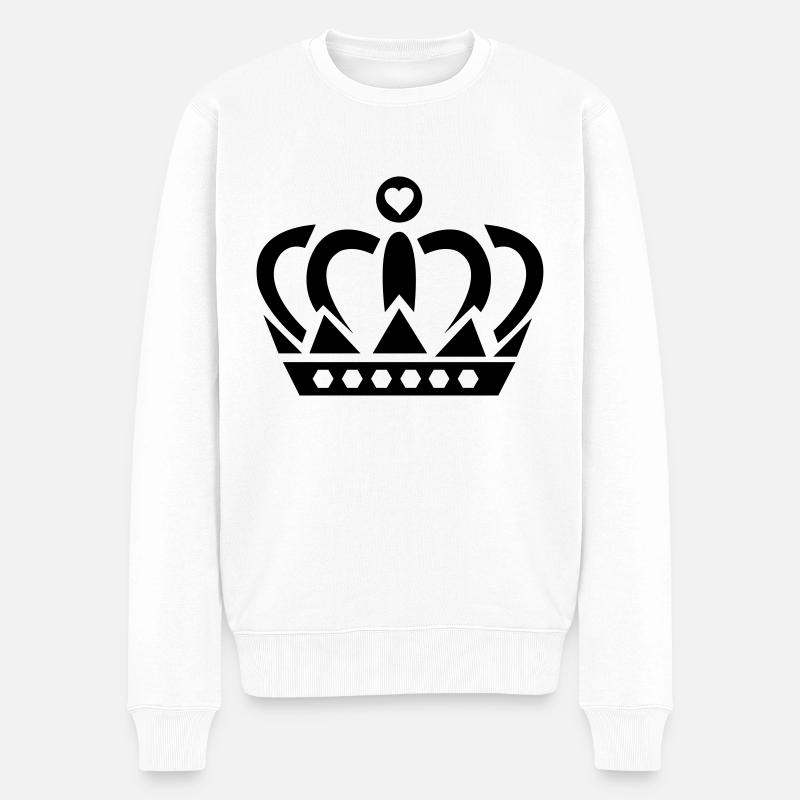crown heart - Pull Premium bio Homme - blanc