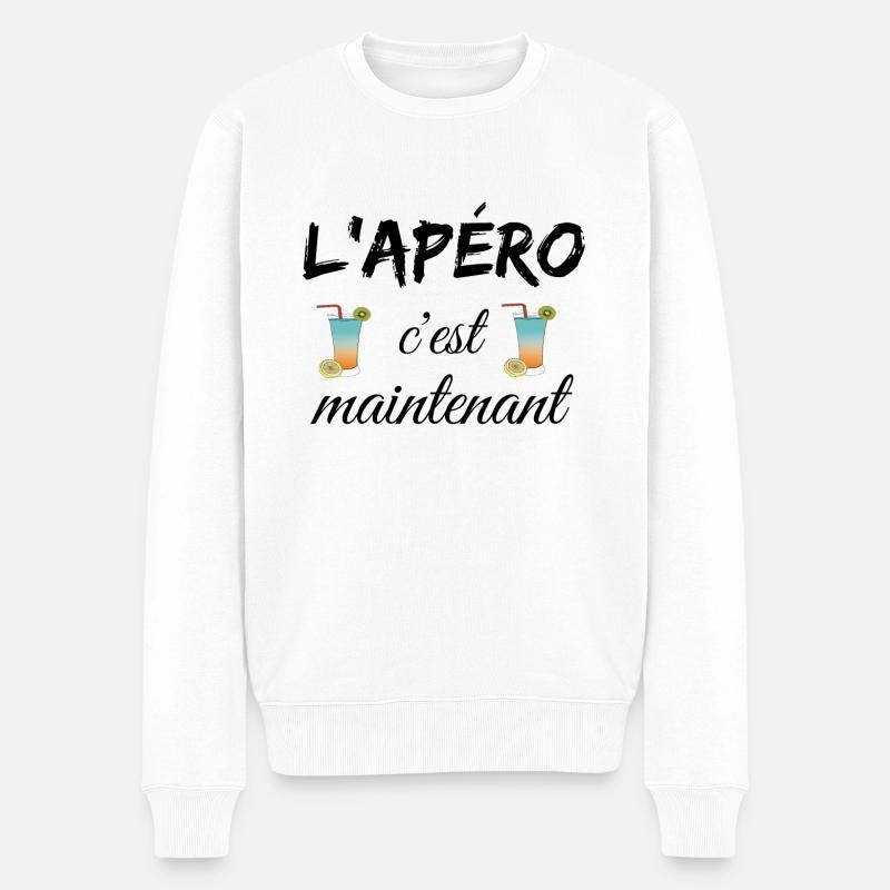 L'apéro c'est maintenant - Pull Premium bio Homme - blanc