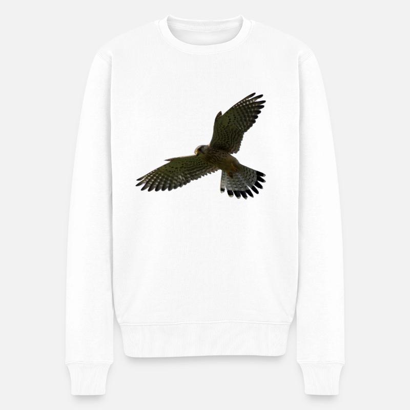 Falke im Flug - Männer Premium Bio Pullover - Weiß