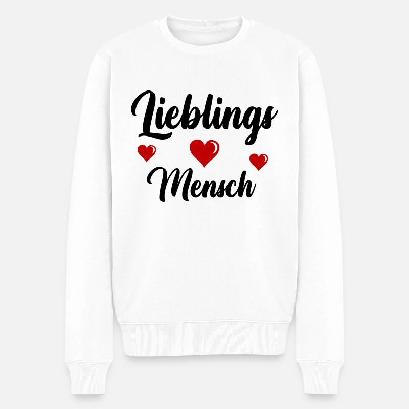 Lieblings Mensch - Männer Premium Bio Pullover - Weiß
