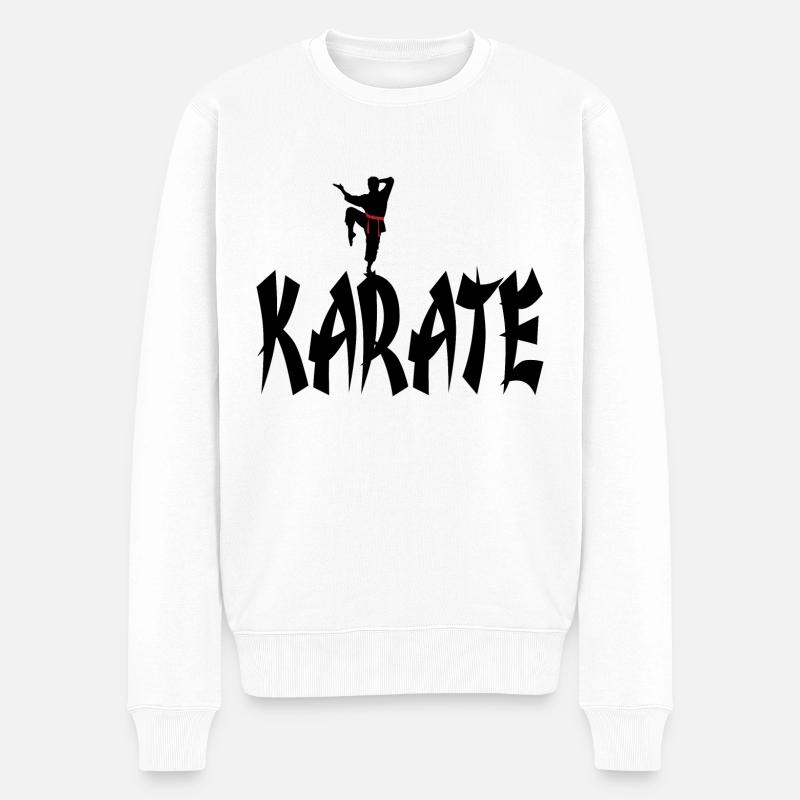 Karate - Männer Premium Bio Pullover - Weiß