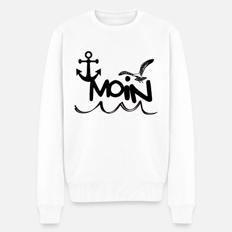 moin - Männer Premium Bio Pullover - Weiß