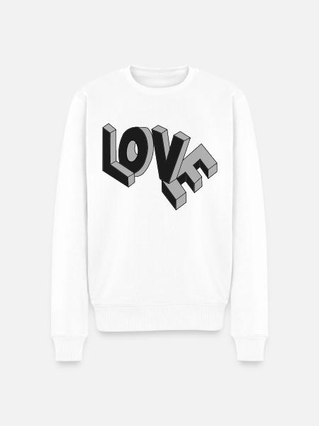 Flying LOVE - Men's Premium Organic Jumper - white