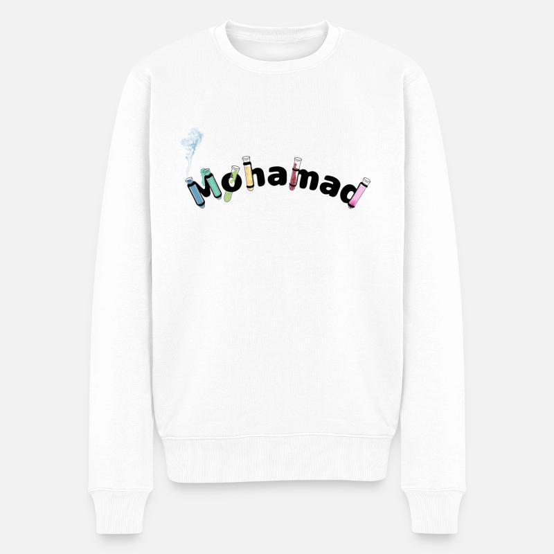 Nom Mohamad +Chimie - Pull Premium bio Homme - blanc