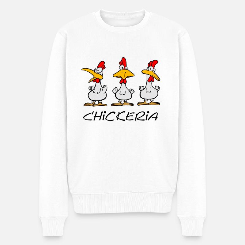 Chickeria - Pull Premium bio Homme - blanc