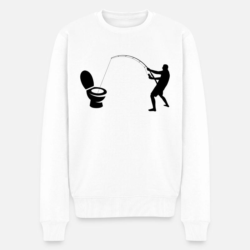 pêcheur de toilettes - Pull Premium bio Homme - blanc