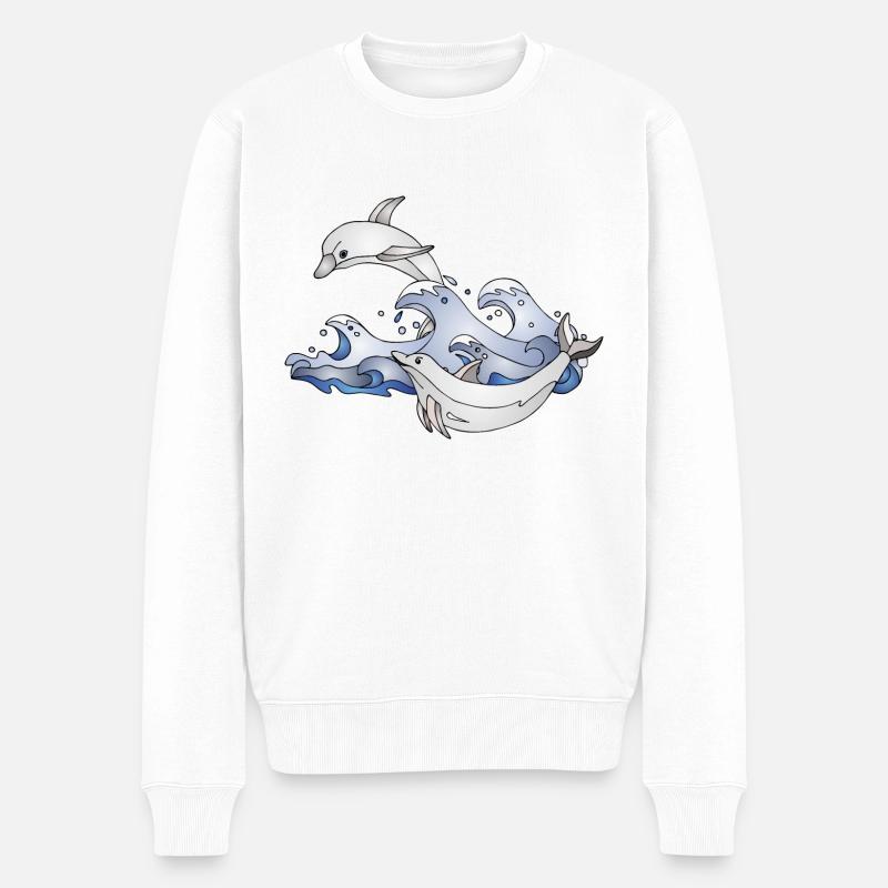 Dauphins - Pull Premium bio Homme - blanc