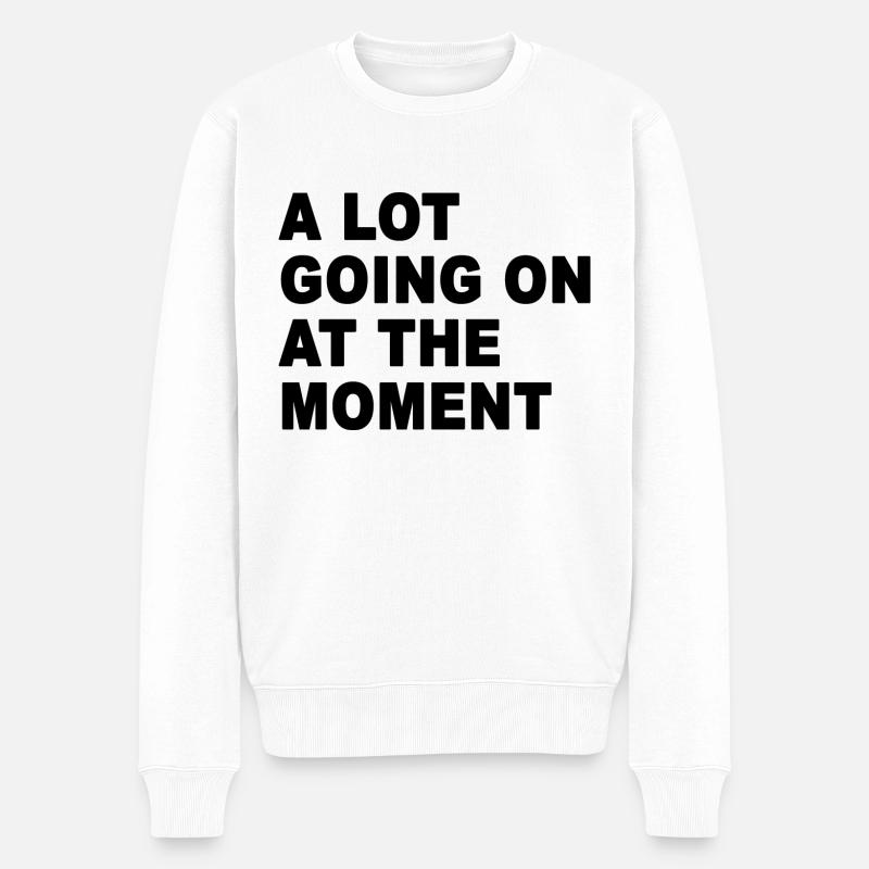 Im Moment ist viel los - Männer Premium Bio Pullover - Weiß