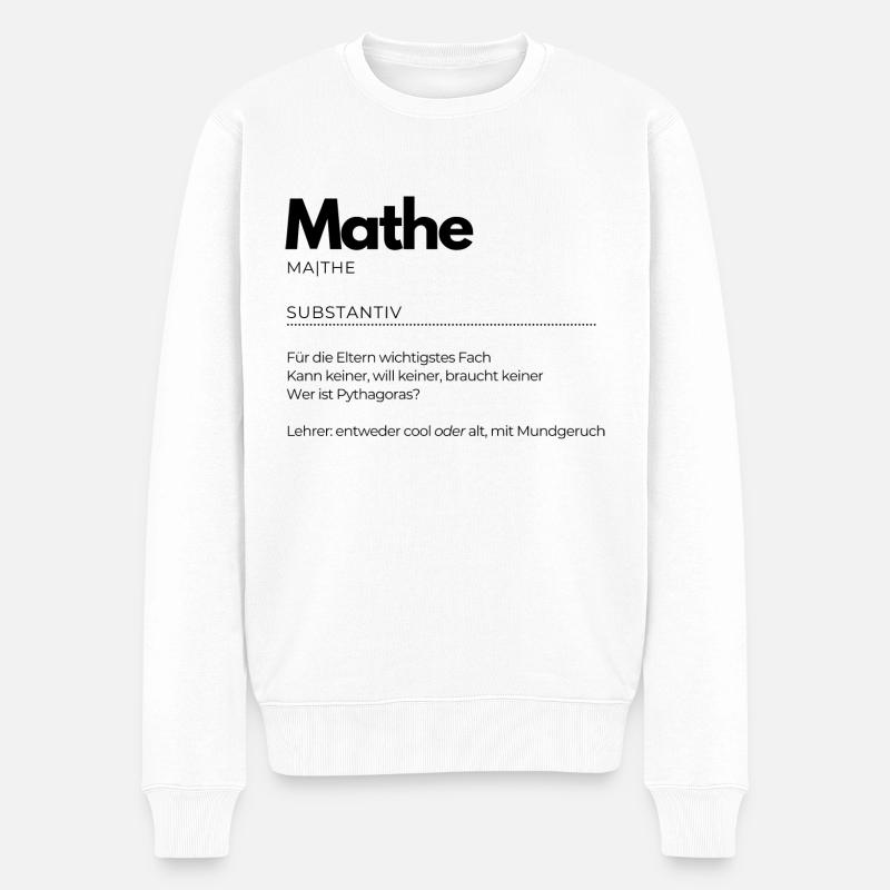 Definition "Mathe" - Männer Premium Bio Pullover - Weiß