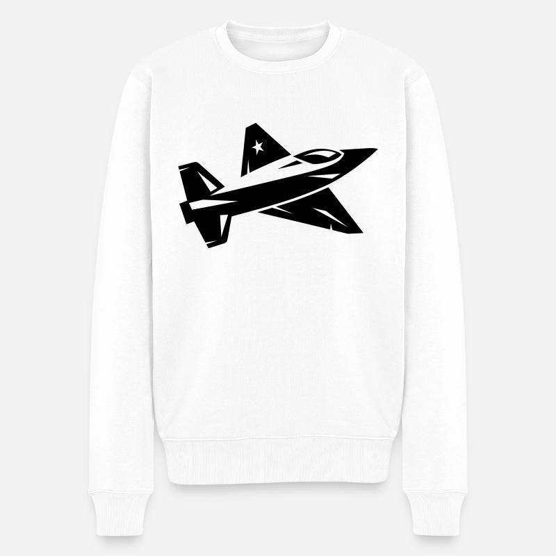 Avion de chasse - Pull Premium bio Homme - blanc