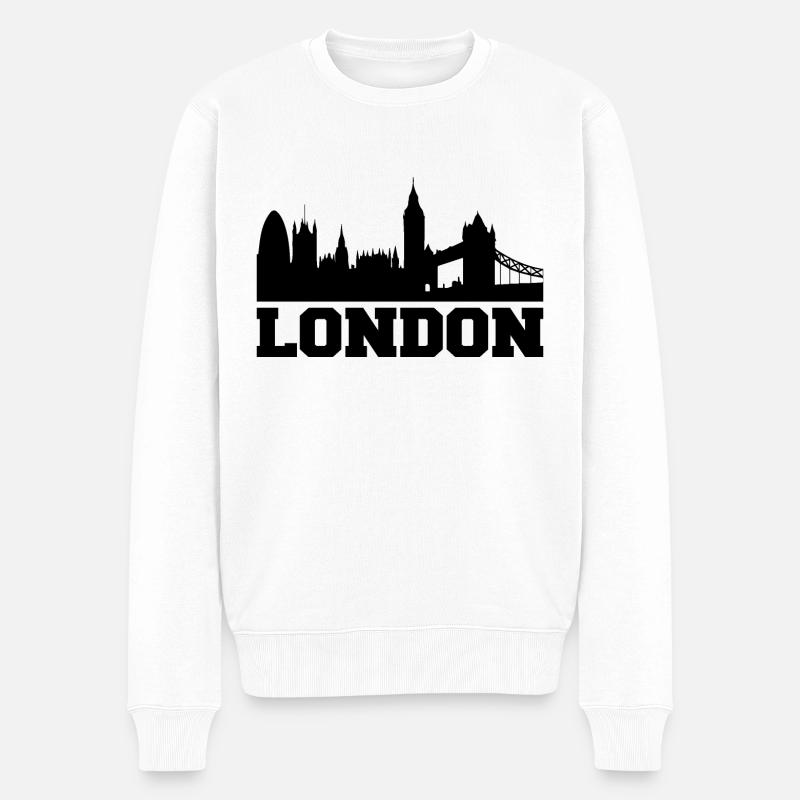 London Design / Stadt Design - Männer Premium Bio Pullover - Weiß