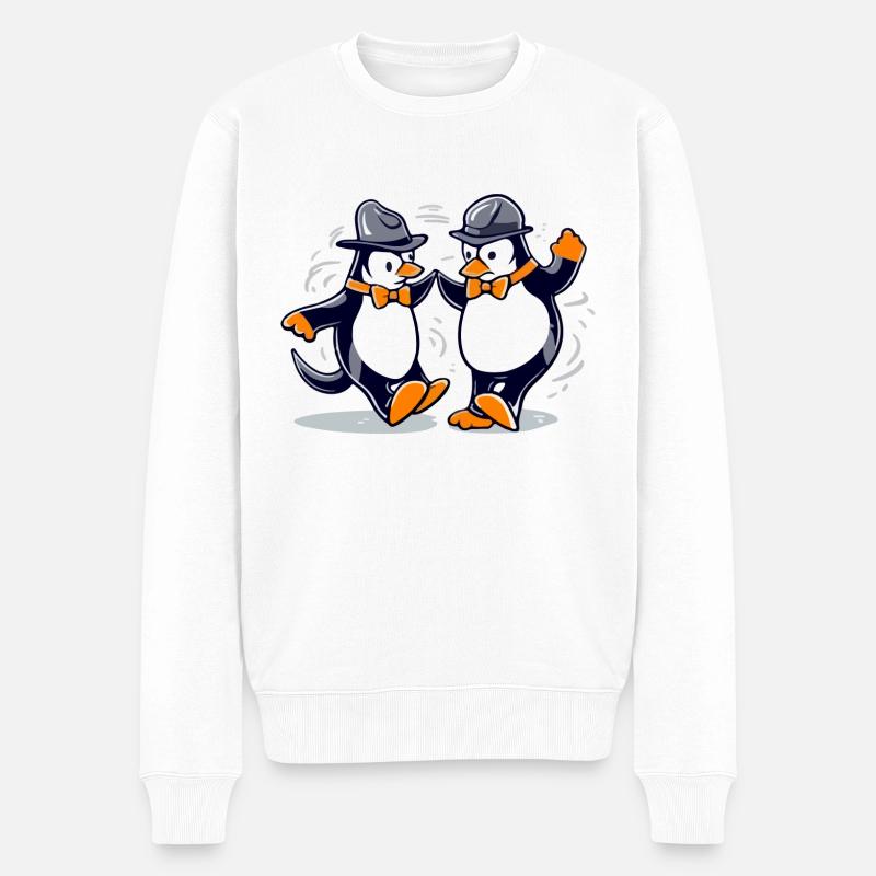 La danse des pingouins n°3 - Pull Premium bio Homme - blanc
