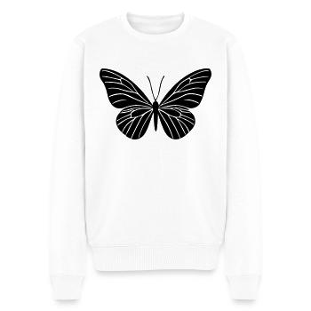 Kleiner Schmetterling - Männer Premium Bio Pullover - Weiß - Vorne - Thijin (182cm)