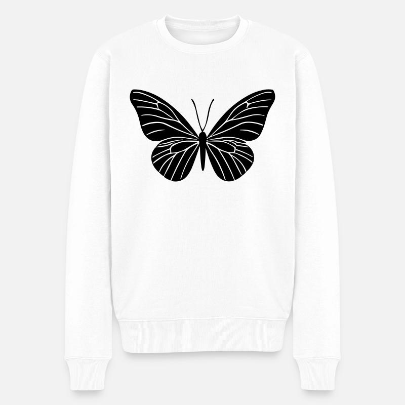 Kleiner Schmetterling - Männer Premium Bio Pullover - Weiß