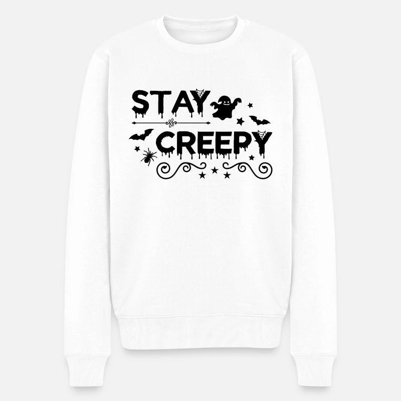 stay creepy - Männer Premium Bio Pullover - Weiß