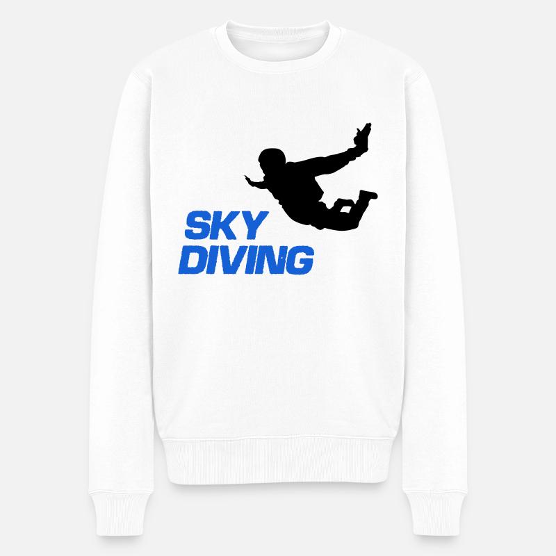 sky diving - Männer Premium Bio Pullover - Weiß