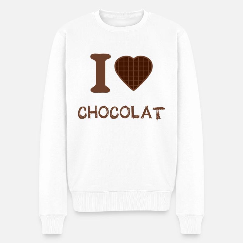 J'adore le chocolat - Pull Premium bio Homme - blanc