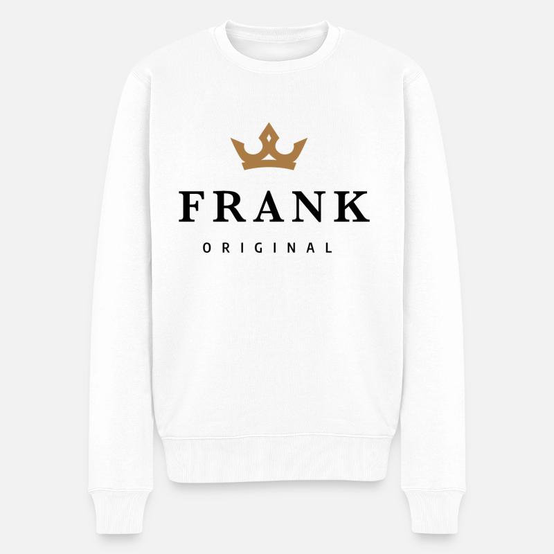 Frank - Männer Premium Bio Pullover - Weiß
