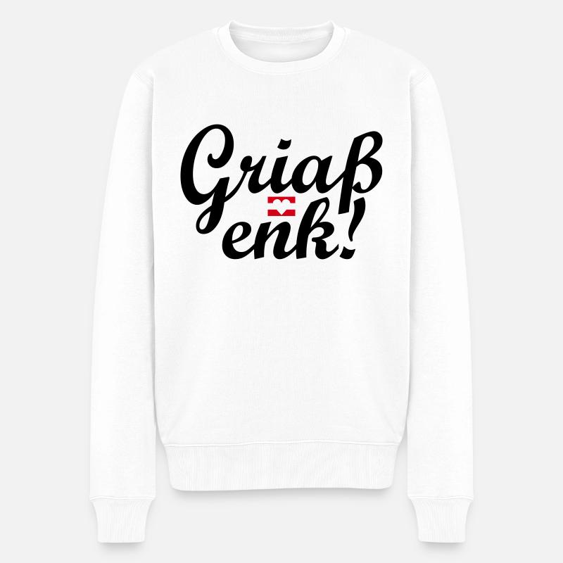 Dialecte autrichien Griaß enk ! - Pull Premium bio Homme - blanc