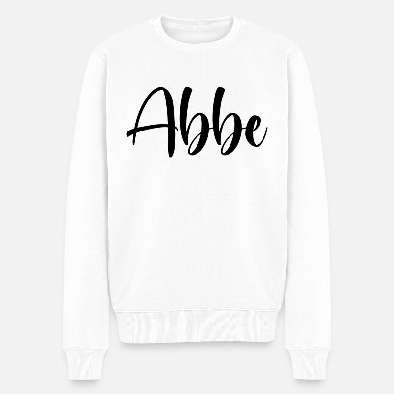 Name - Abbe - Männer Premium Bio Pullover - Weiß
