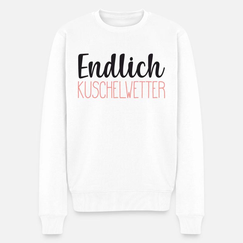 Herbst- Endlich Kuschelwetter Geschenk - Männer Premium Bio Pullover - Weiß