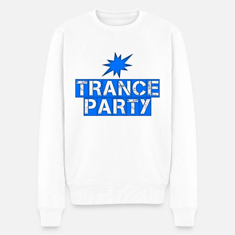 Trance Party - Männer Premium Bio Pullover - Weiß
