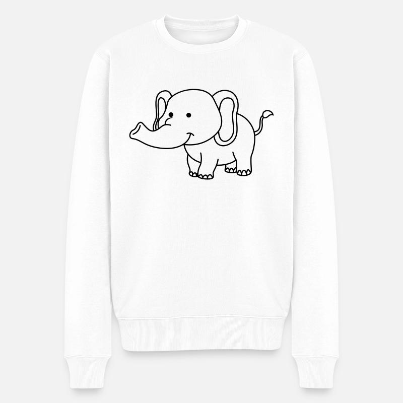 elefant - Männer Premium Bio Pullover - Weiß