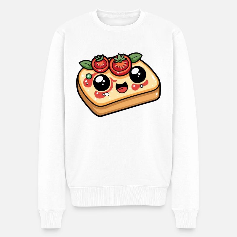 Funny Bread with Tomato Comic - Men's Premium Organic Jumper - white