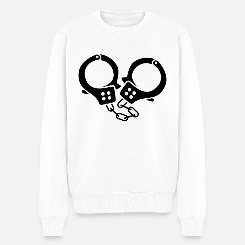 menottes - Pull Premium bio Homme - blanc