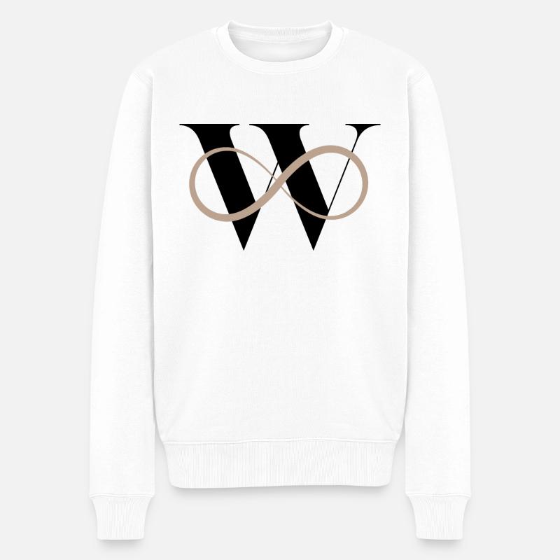 Unendlich w Buchstabe - Männer Premium Bio Pullover - Weiß