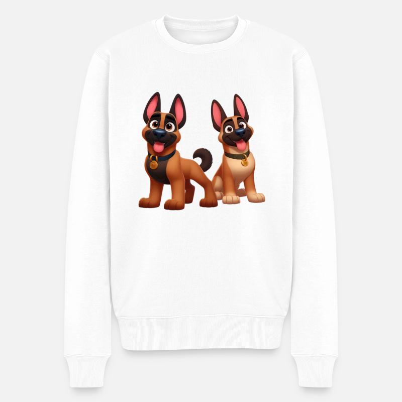 malinois 15 - Pull Premium bio Homme - blanc