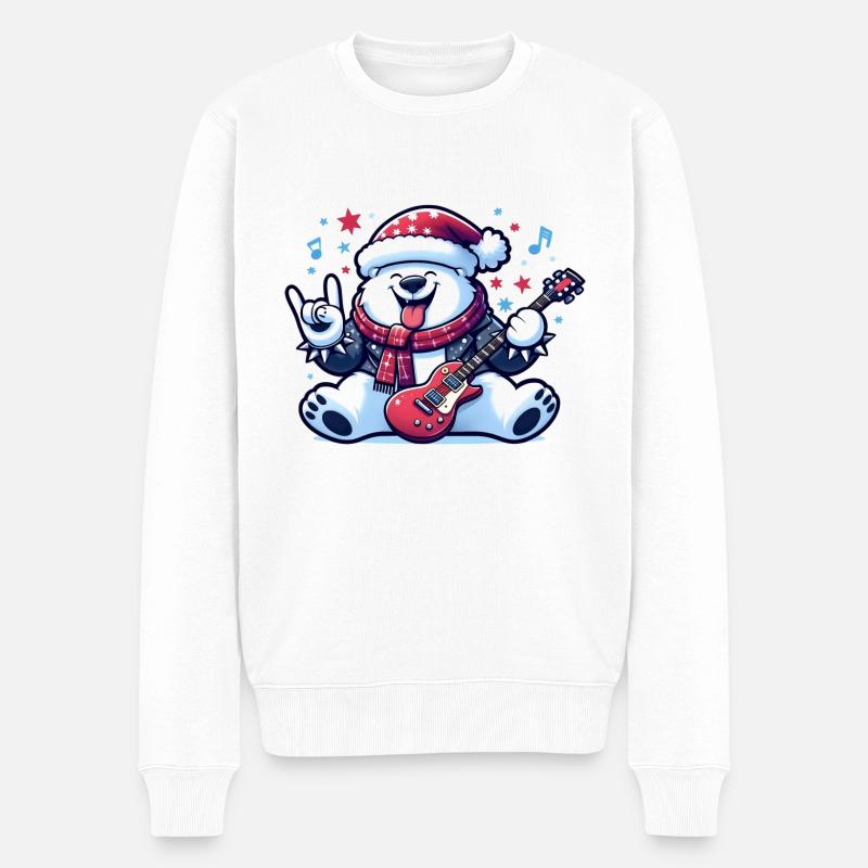 Eisbär 3 - Männer Premium Bio Pullover - Weiß