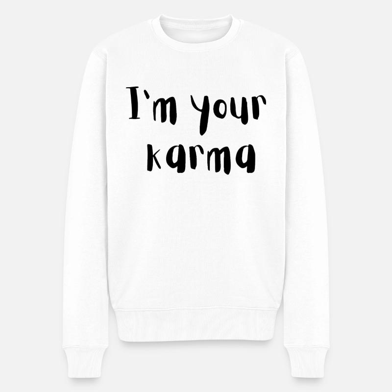 Karma - Männer Premium Bio Pullover - Weiß