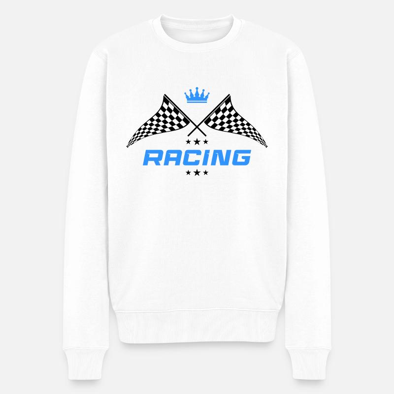 racing symbol - Männer Premium Bio Pullover - Weiß