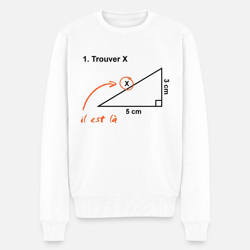 trouver x - Pull Premium bio Homme - blanc