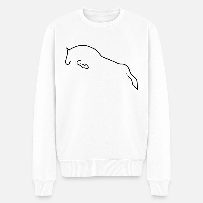 Springpferd - Männer Premium Bio Pullover - Weiß