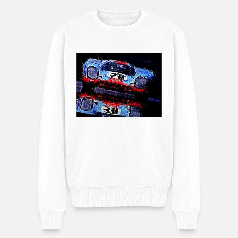 Course automobile - Pull Premium bio Homme - blanc