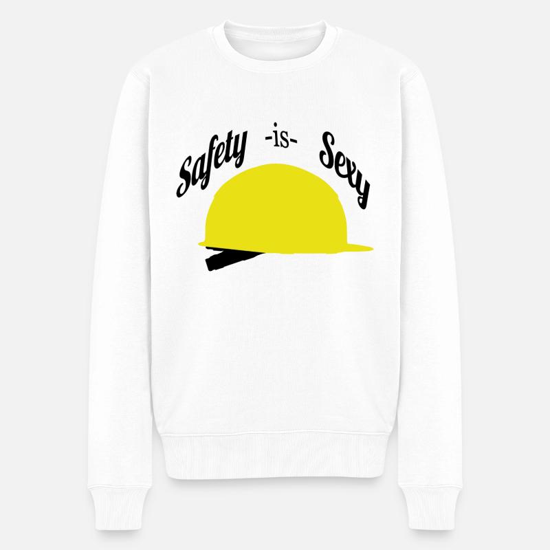Safety is Sexy Helm - Männer Premium Bio Pullover - Weiß